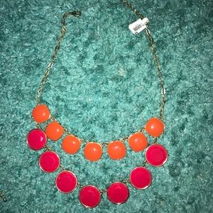Pink orange and gold bubble necklace